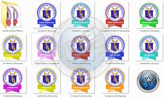 colored ribbon templates depending on division motive for kinder to blue ribbon award template