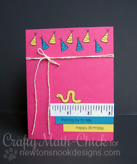 Inch Worm Birthday card by Crafty Math Chick | In Slow Motion by Newton's Nook Designs