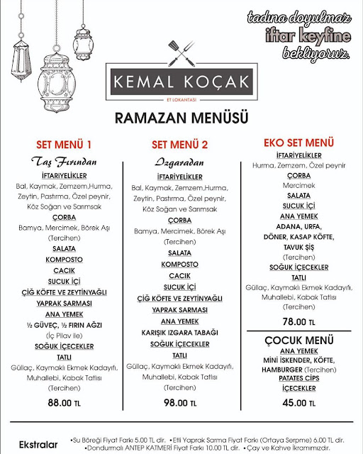 KEMAL KOÇAK ET LOKANTASI KAYSERİ İFTAR MENÜSÜ Ne Kadara Yenir?