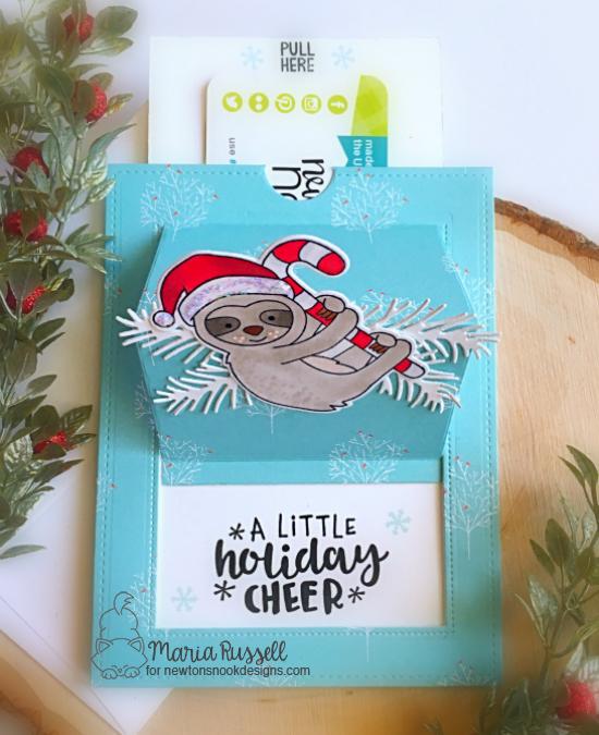 Merry Christmas Sloth Card by Maria Russell | Slothy Christmas Stamp Set by Newton's Nook Designs #newtonsnook #handmade