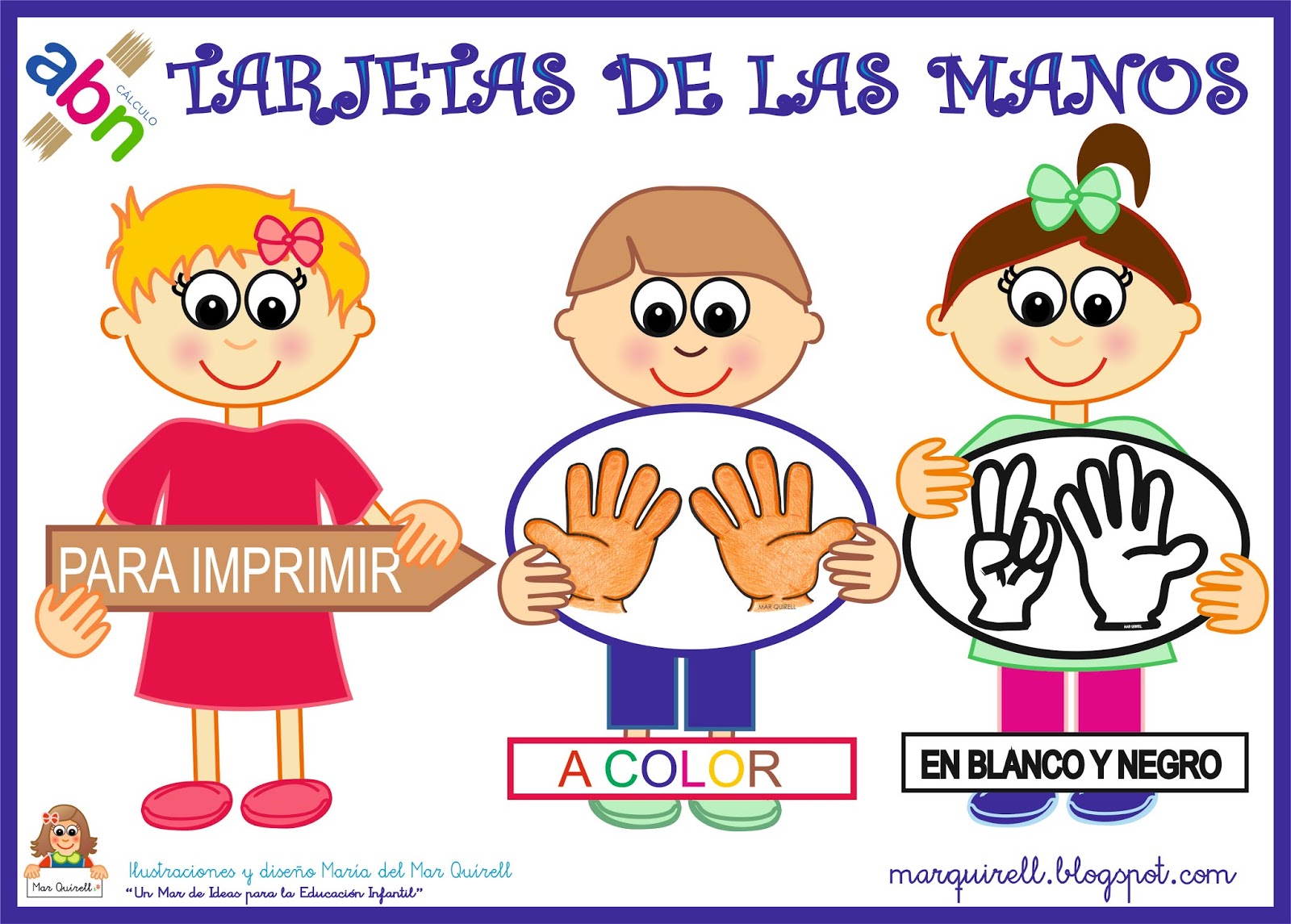 Matematicas Abn Tarjetas De Las Manos Material Para Imprimir