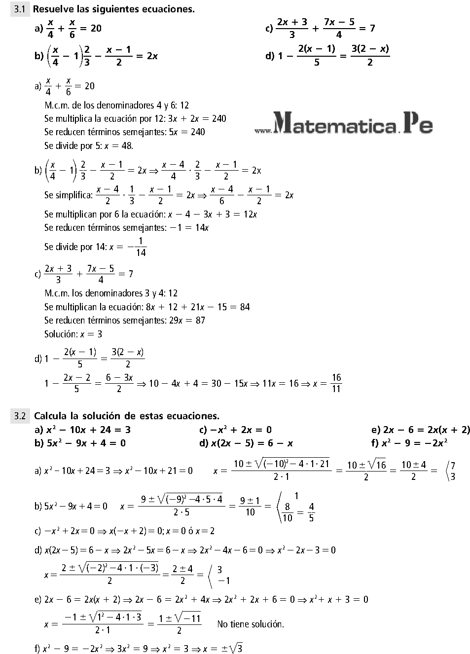 ECUACIONES Y SISTEMAS EJERCICIOS RESUELTOS DE SECUNDARIA MATEMÁTICA 4 ESO PDF ECUACIONES Y SISTEMAS EJERCICIOS RESUELTOS DE SECUNDARIA MATEMÁTICA 4 ESO PDF