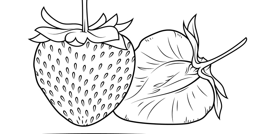 Gambar Mewarnai Buah Strawberry Untuk Anak PAUD dan TK