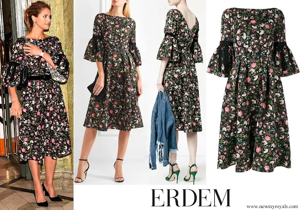 Princess Madeleine wore ERDEM Aleena floral matelassé dress