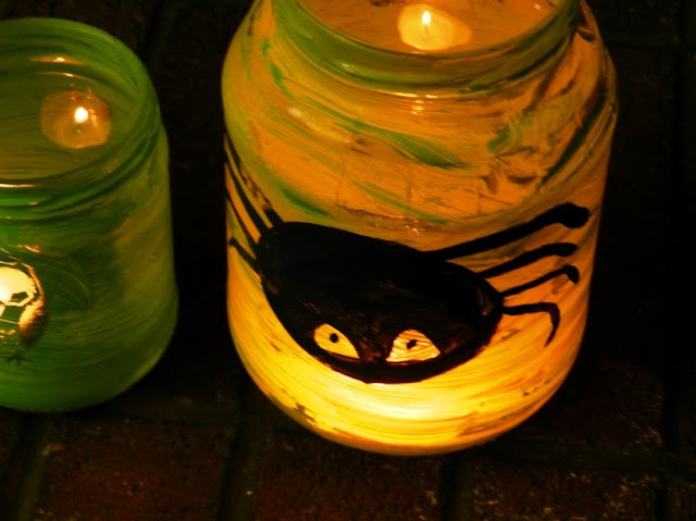 Painted Halloween Jar Lanterns