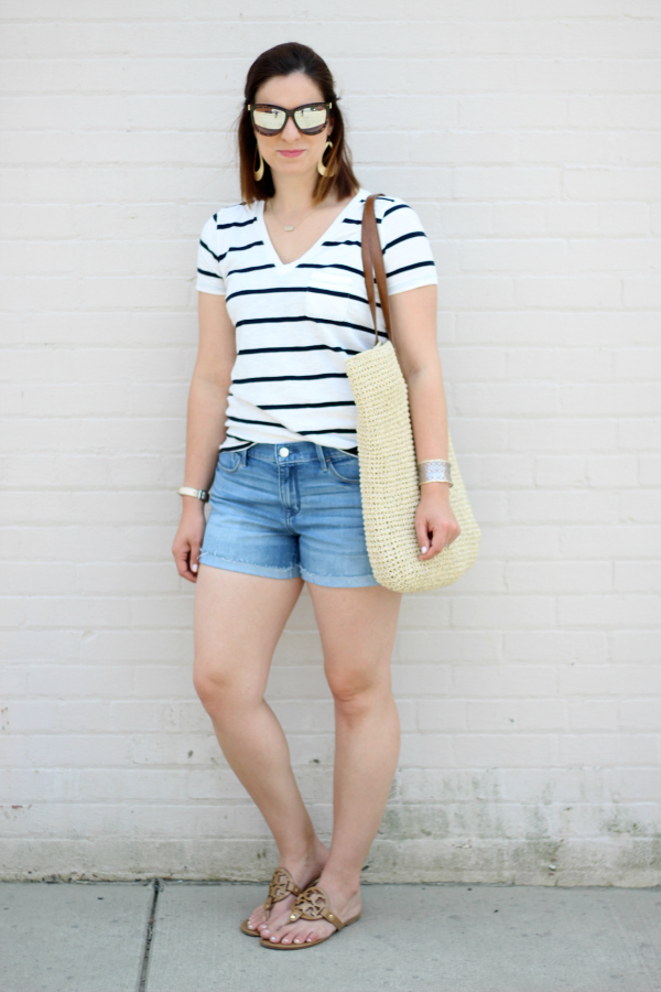 style on a budget, mom style, how to dress for summer, the perfect striped tee