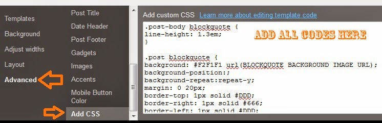 adding blockquote css in custom editor