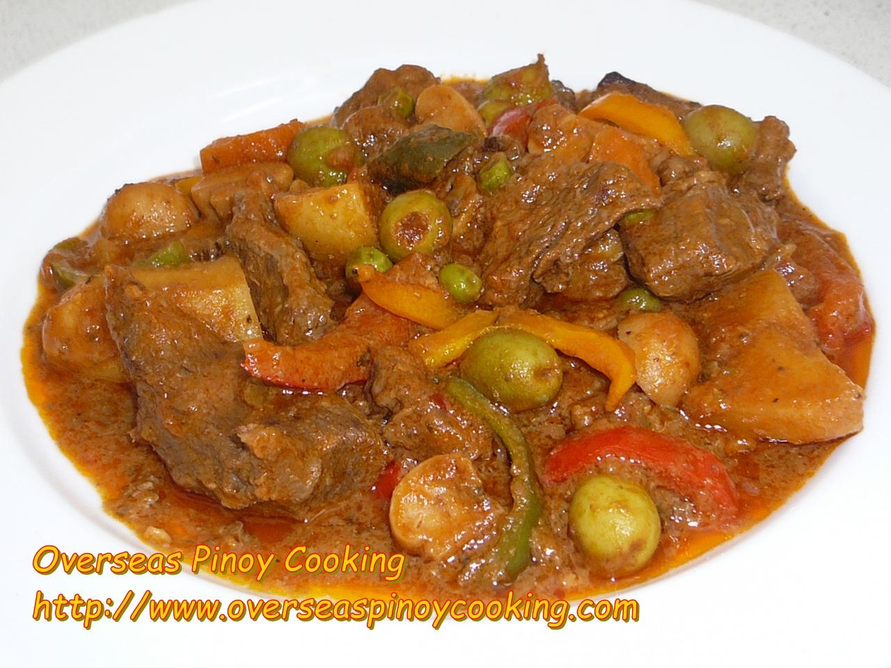 Kalderetang Baka with Peanut Butter and Oyster Sauce