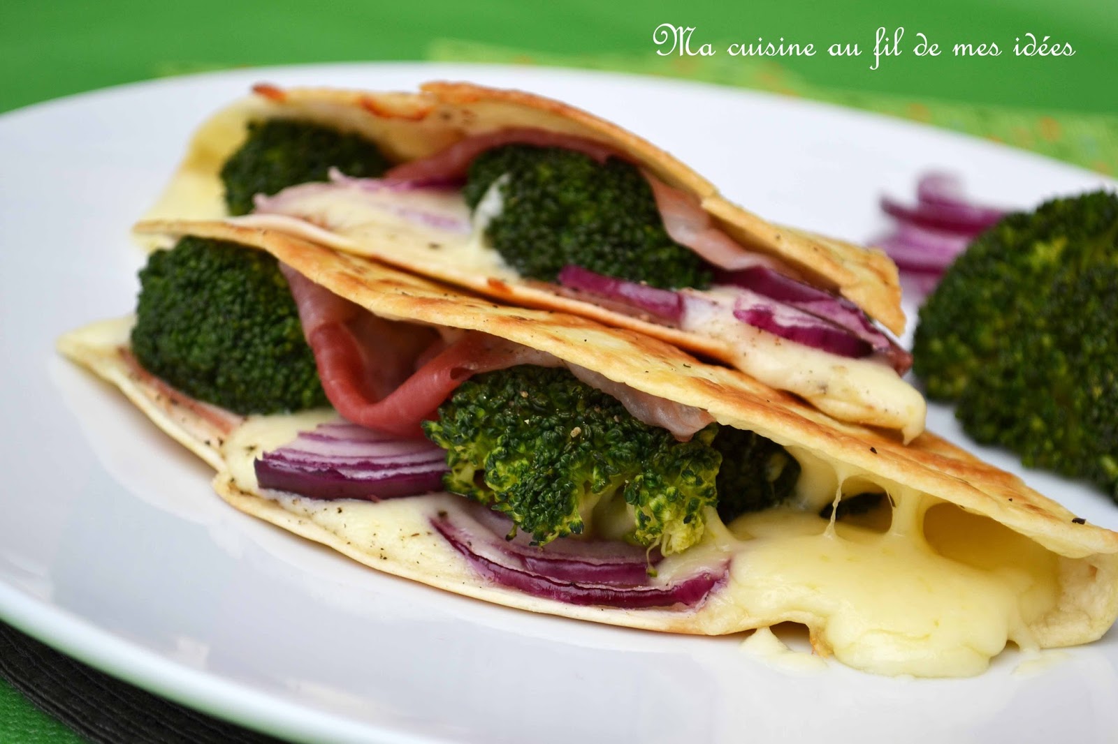 Ma cuisine au fil de mes idées... Quesadillas au brocoli, pancetta