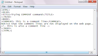 COMMENT ELEMENT ~ HTML COADINGS
