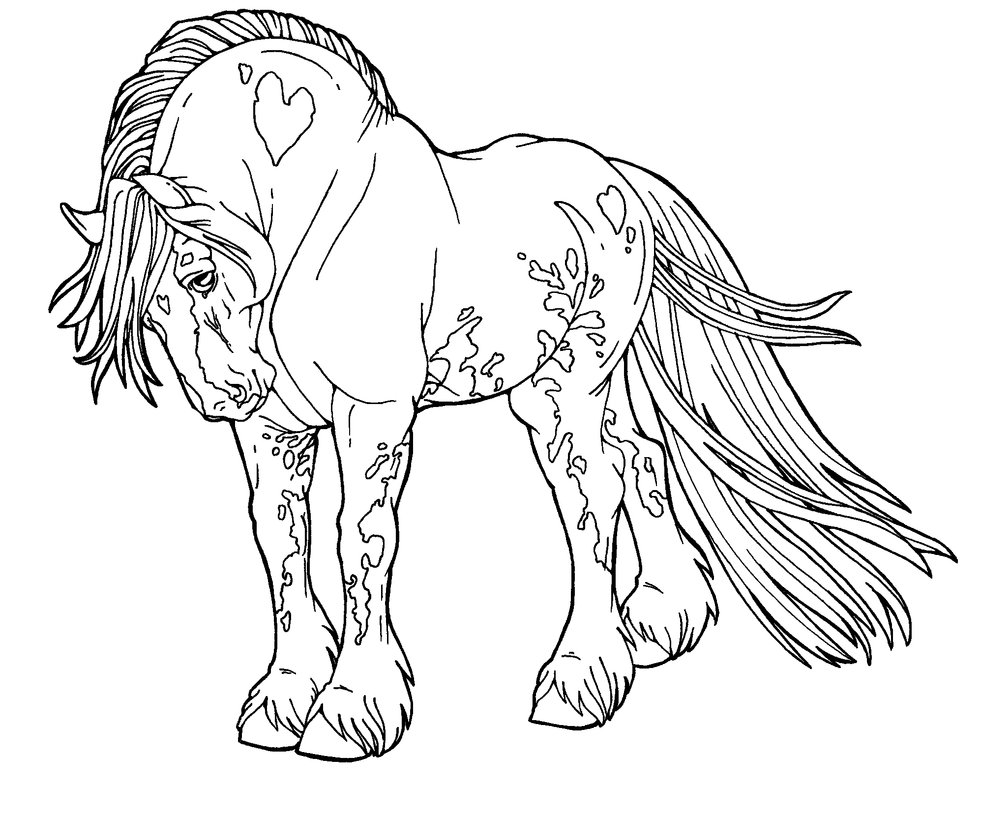 Beautiful Mustang Horse Coloring Page - Free Printable Coloring Pages