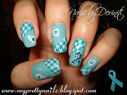 nails awareness cancer nail ribbon pcos ovarian teal m63 audrey glaze b14 china september pretty