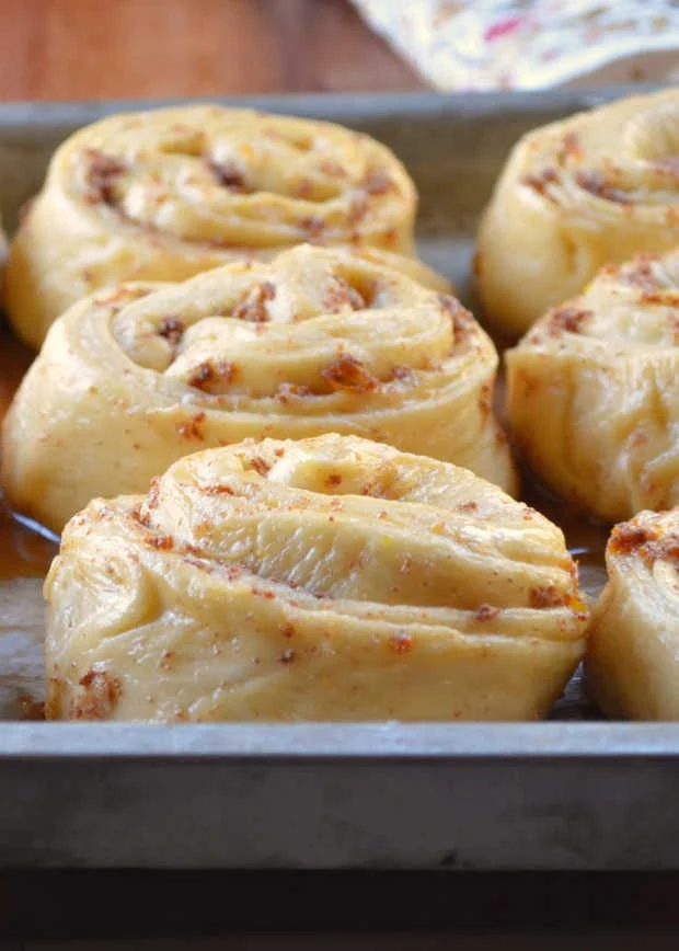 Overnight Orange Cinnamon Roll Dough Rising from Serena Bakes Simply From Scratch.