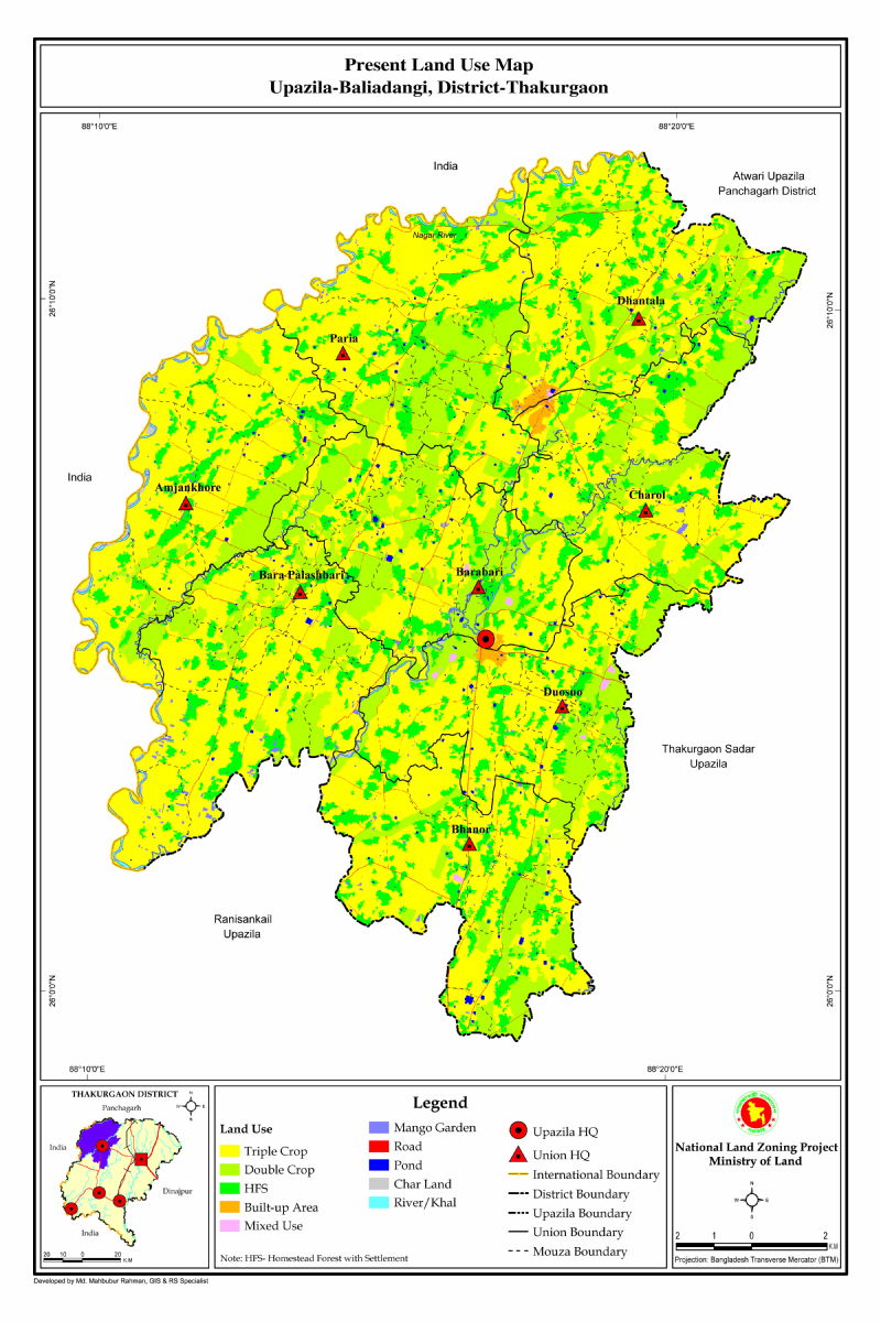 Baliadangi Upazila Mouza Map Thakurgaon District Bangladesh