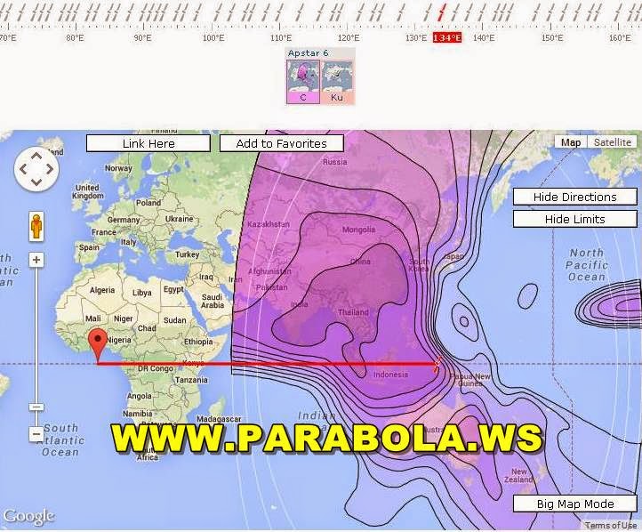 satelit parabola beam Indonesia apstar 6 cband