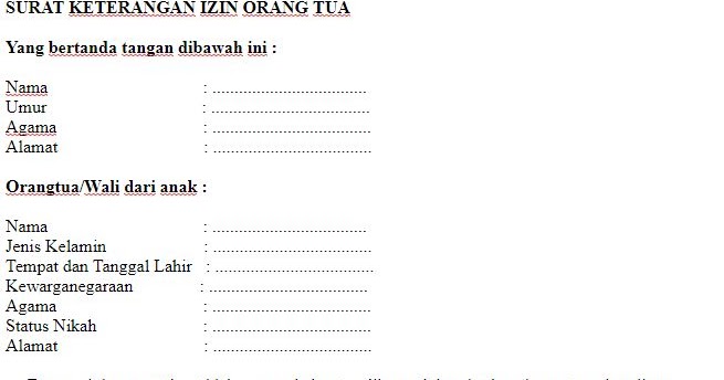 Cara membuat surat izin orang tua untuk bekerja