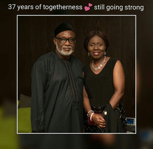 Governor Rotimi Akeredolu and wife Betty celebrate 37th wedding anniversary with throwback photos