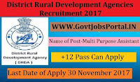 Odisha District Rural Development Agency Recruitment 2017– 80 Multi Purpose Assistant