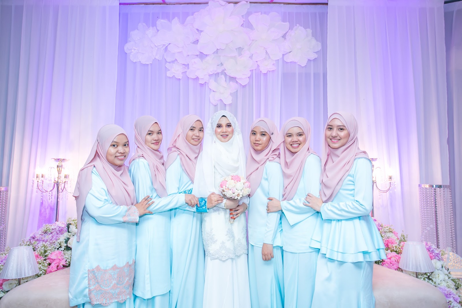 baju nikah couple pink