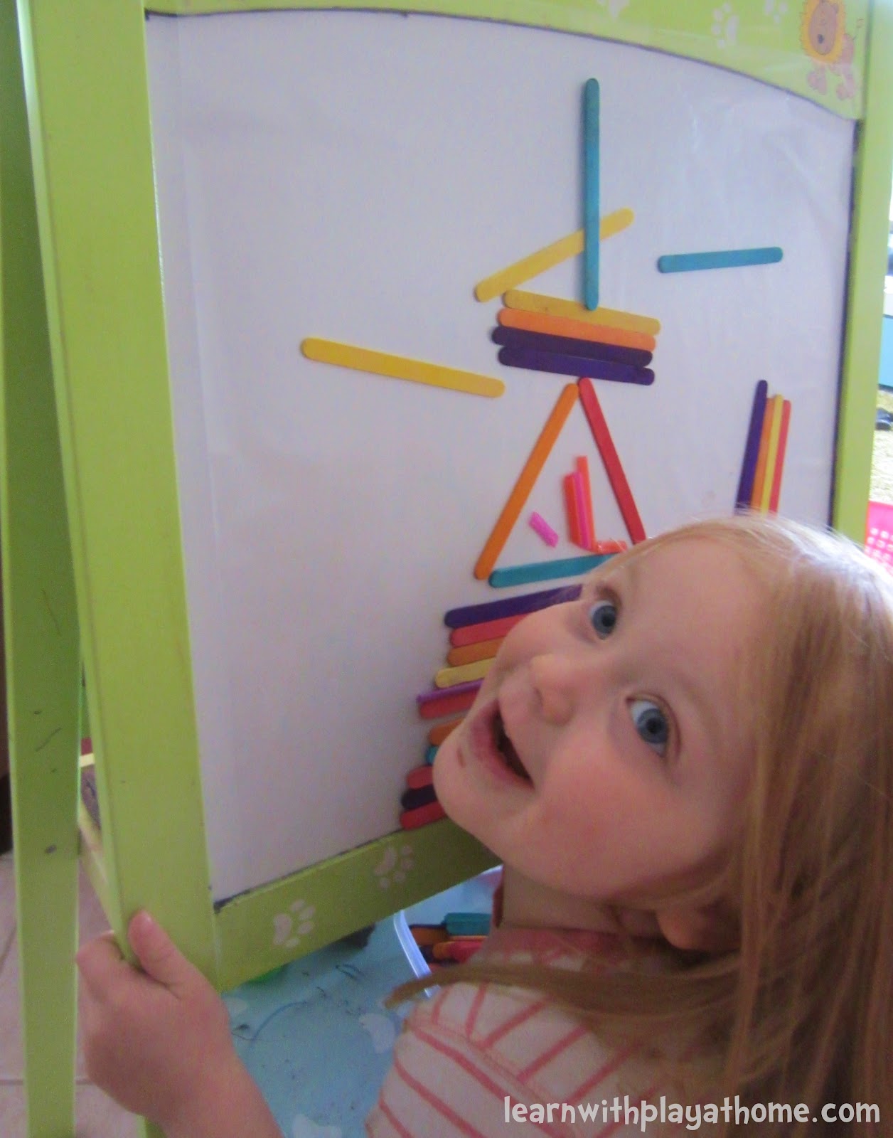 Learn with Play at Home Sticky Easel Coloured Craft Sticks and Straws