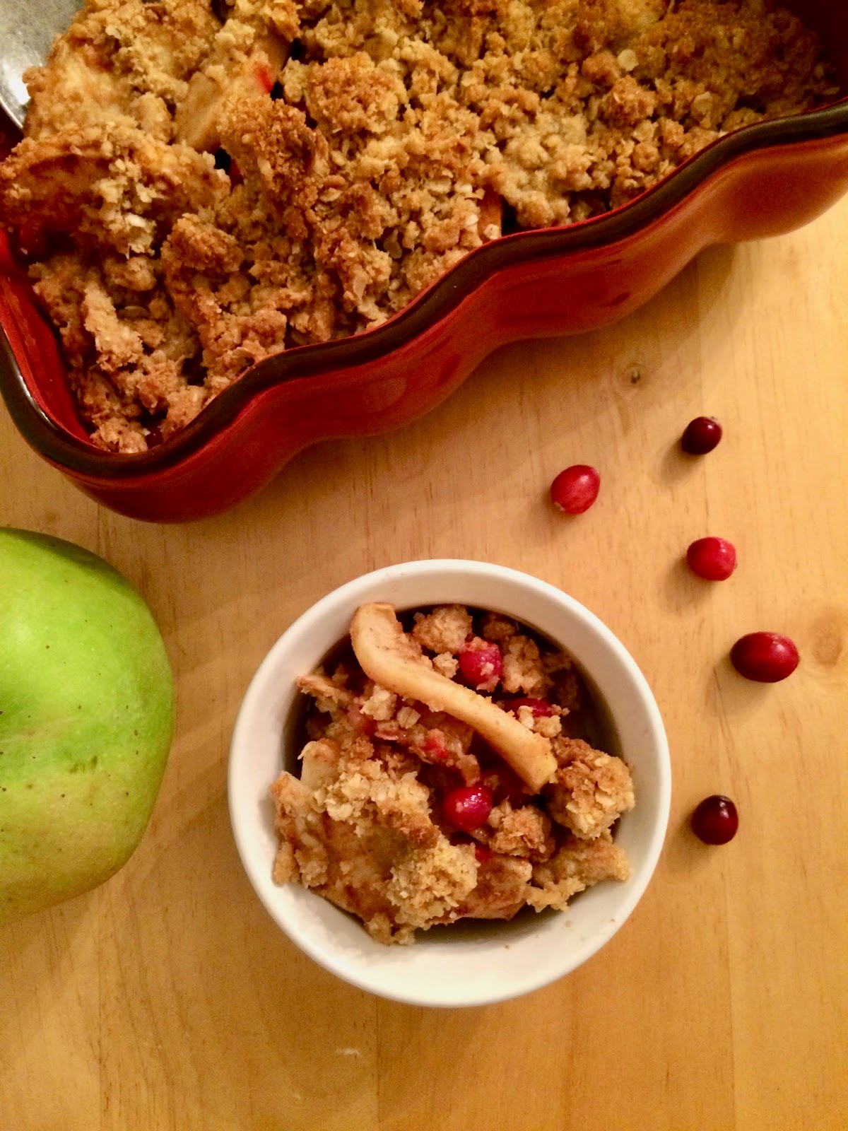 Savory Moments Cranberry apple crisp