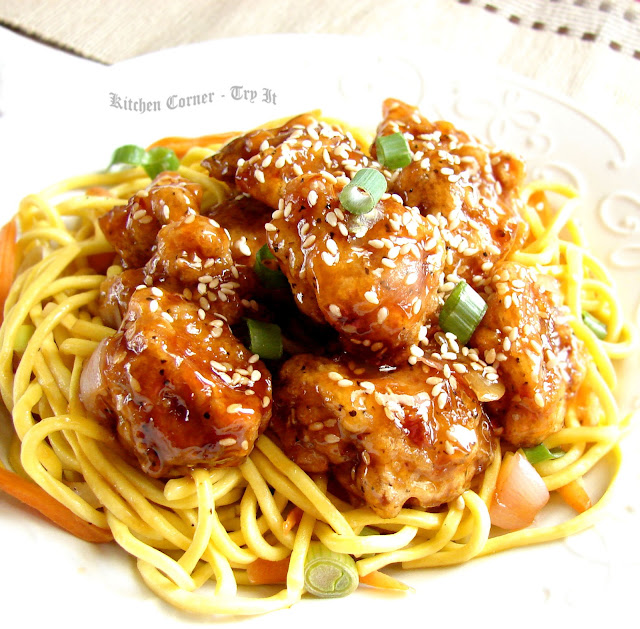 Orange Sesame Chicken and Noodles