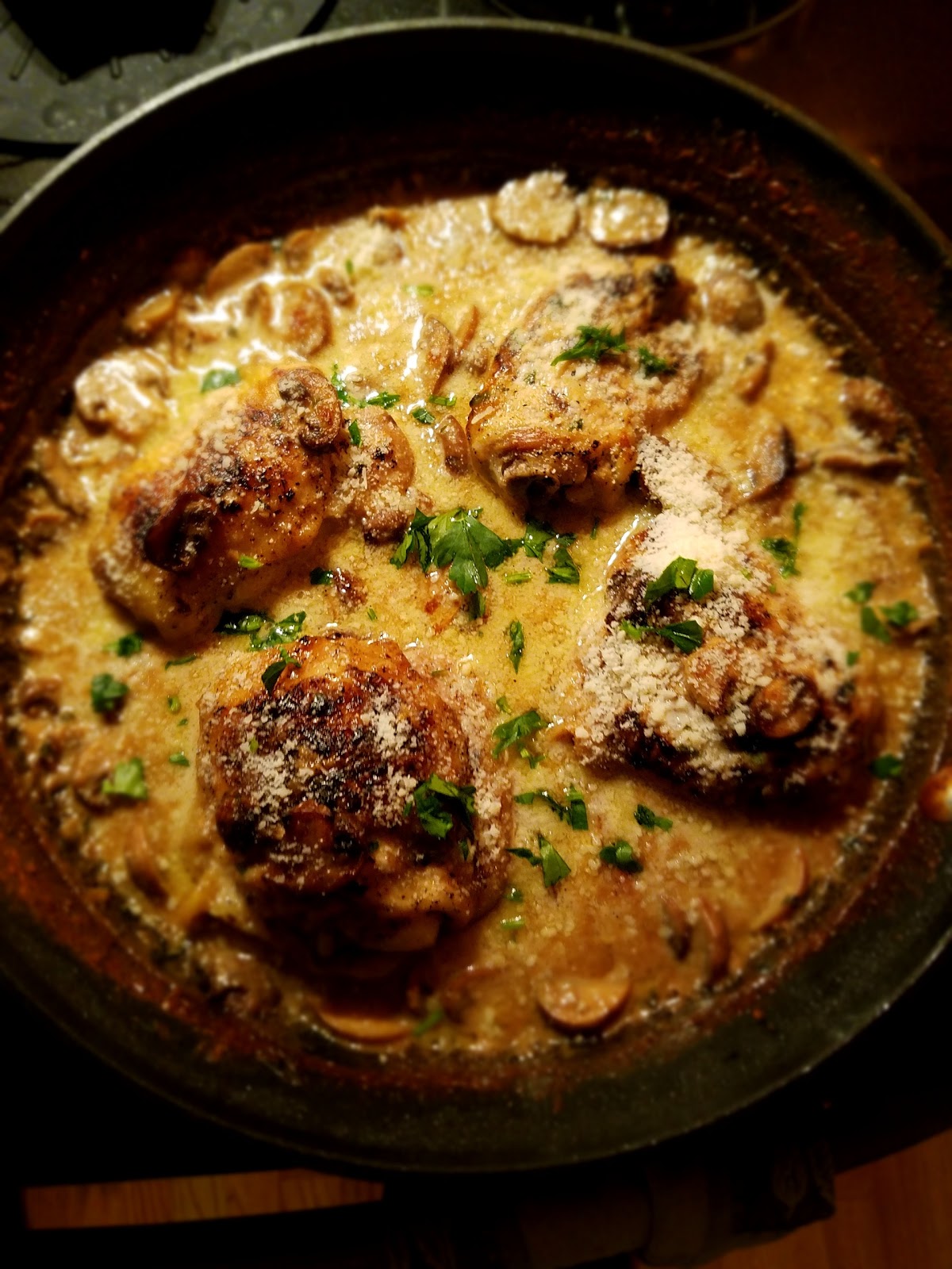 Creamy Chicken Thighs with Mushrooms