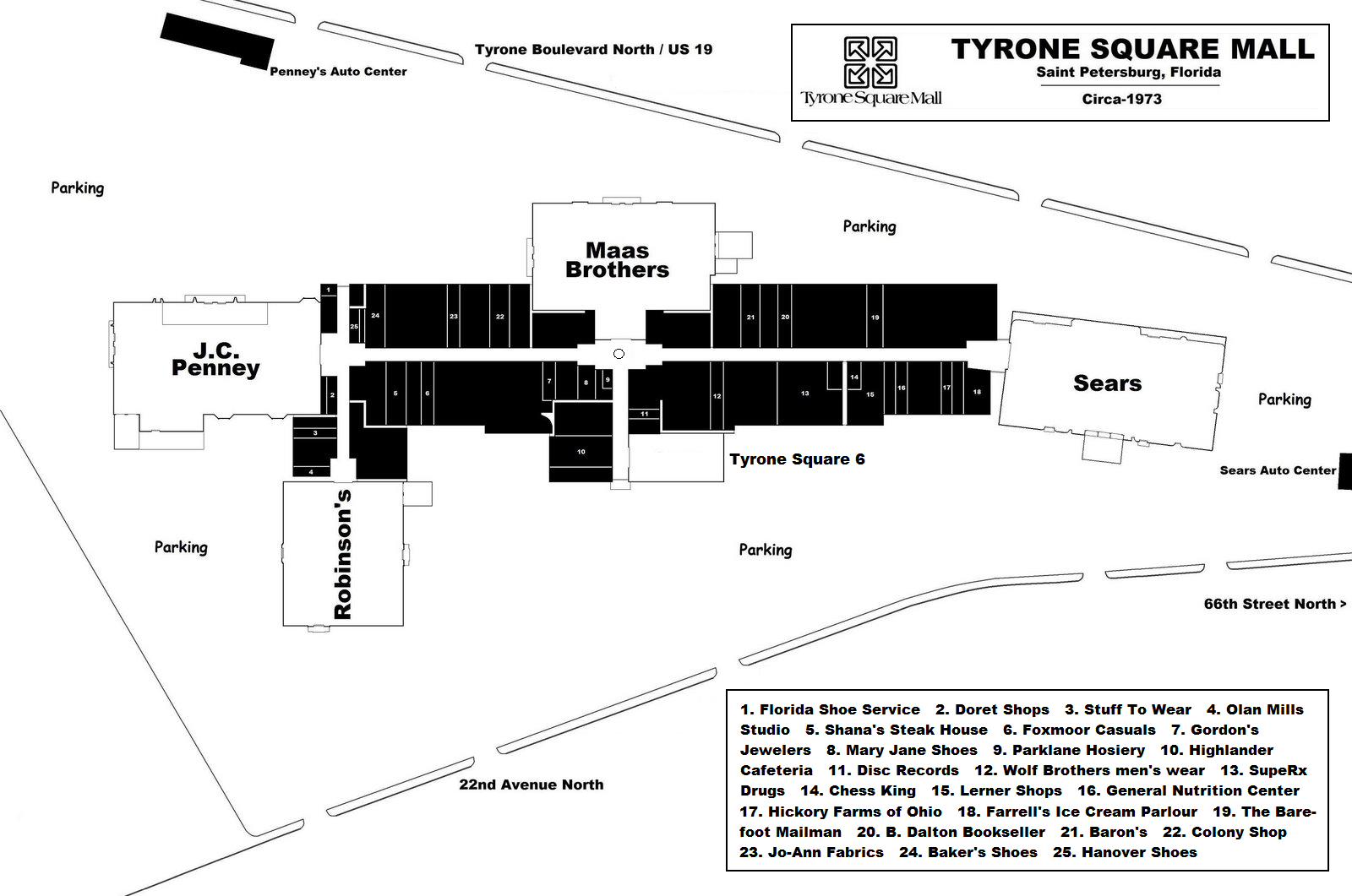 Springs Mall store directory