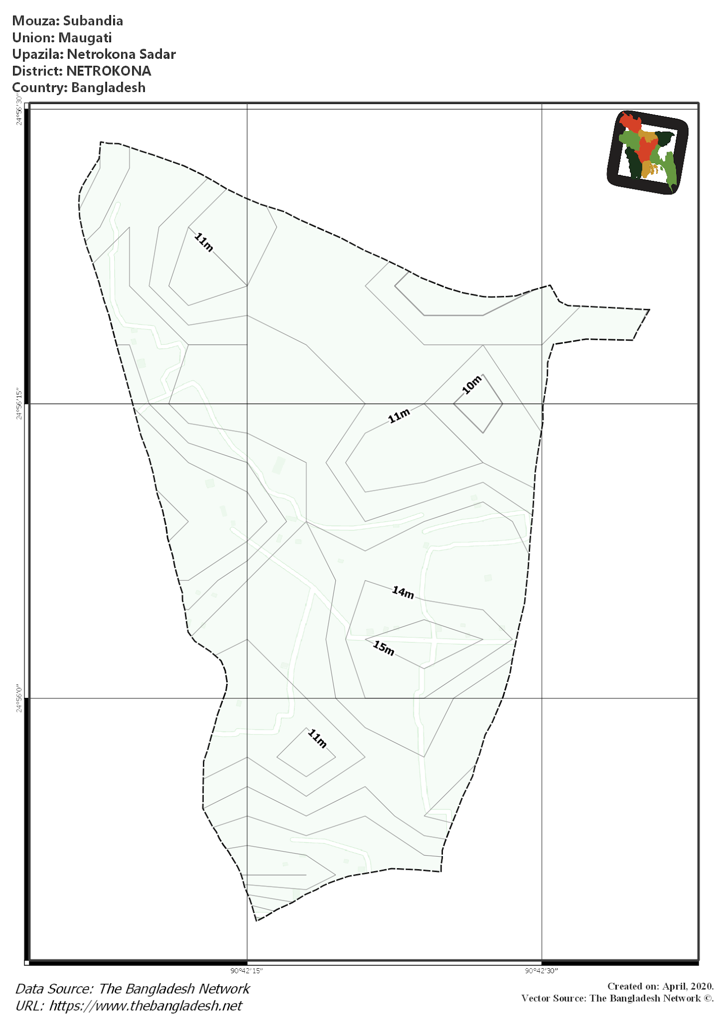 Map of Subandia Mouza of Netrokona Sadar Upazila, NETROKONA Map of Subandia Mouza of Netrokona Sadar Upazila, NETROKONA, Bangladesh.