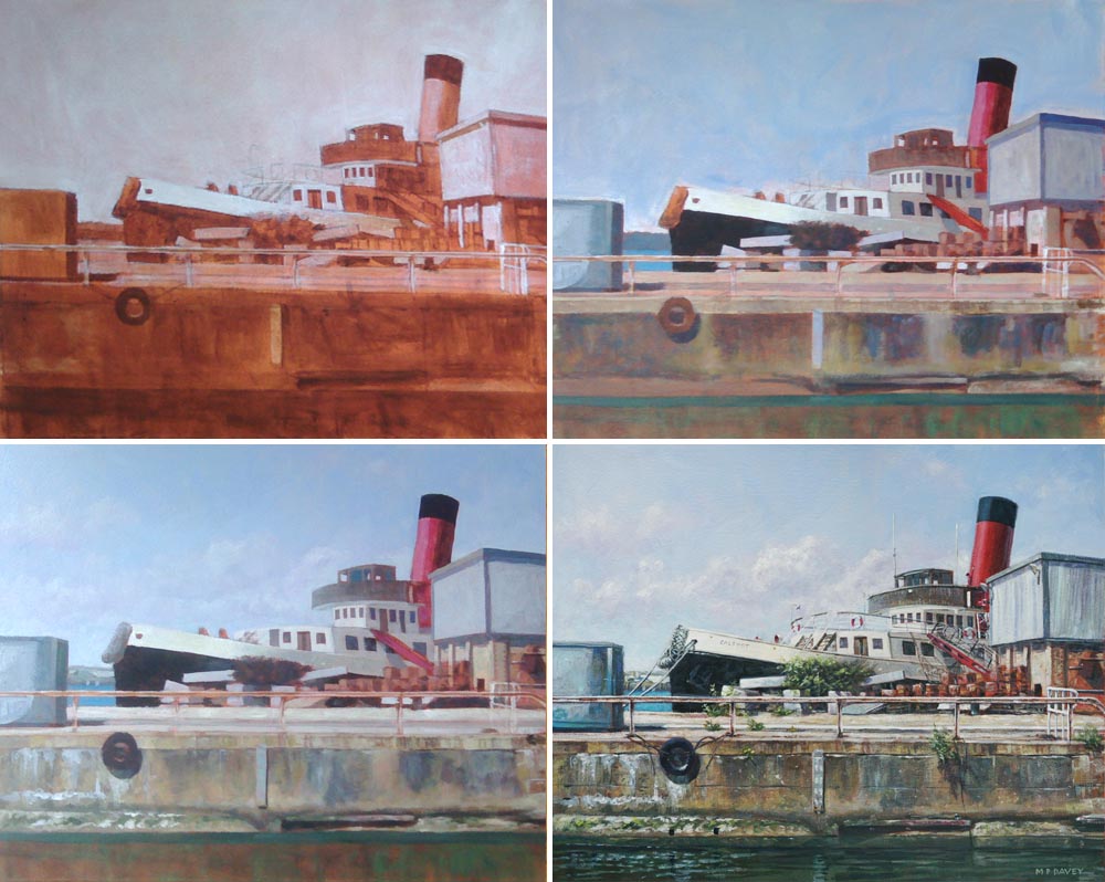 Martin Davey Illustration and Fine Art Calshot Tug Boat At Southampton