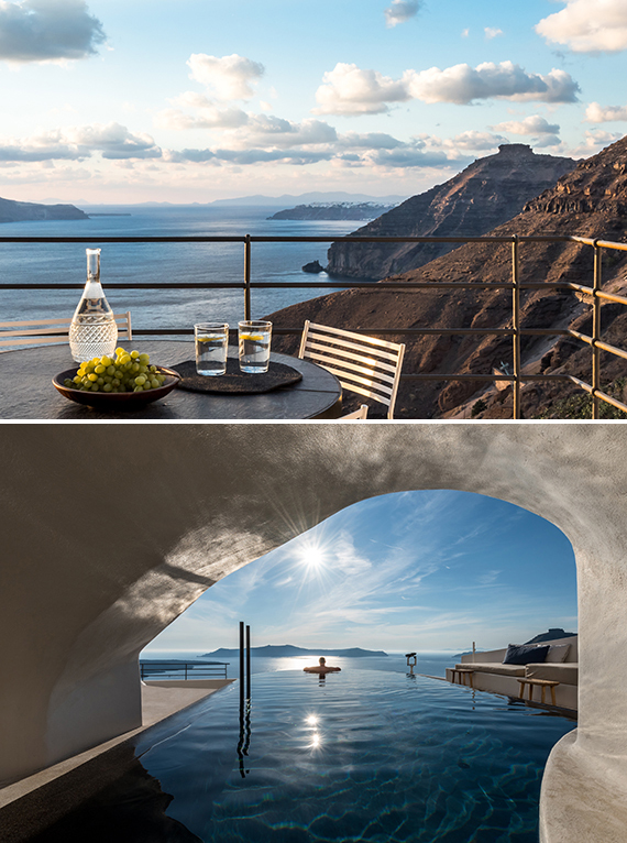 Porto Fira Suites in Santorini. Interior Design by Interior Design Laboratorium. Photography by Giorgos Sfakianakis