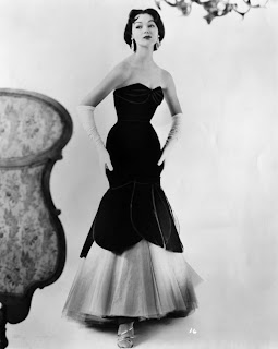 1950s strapless evening gown