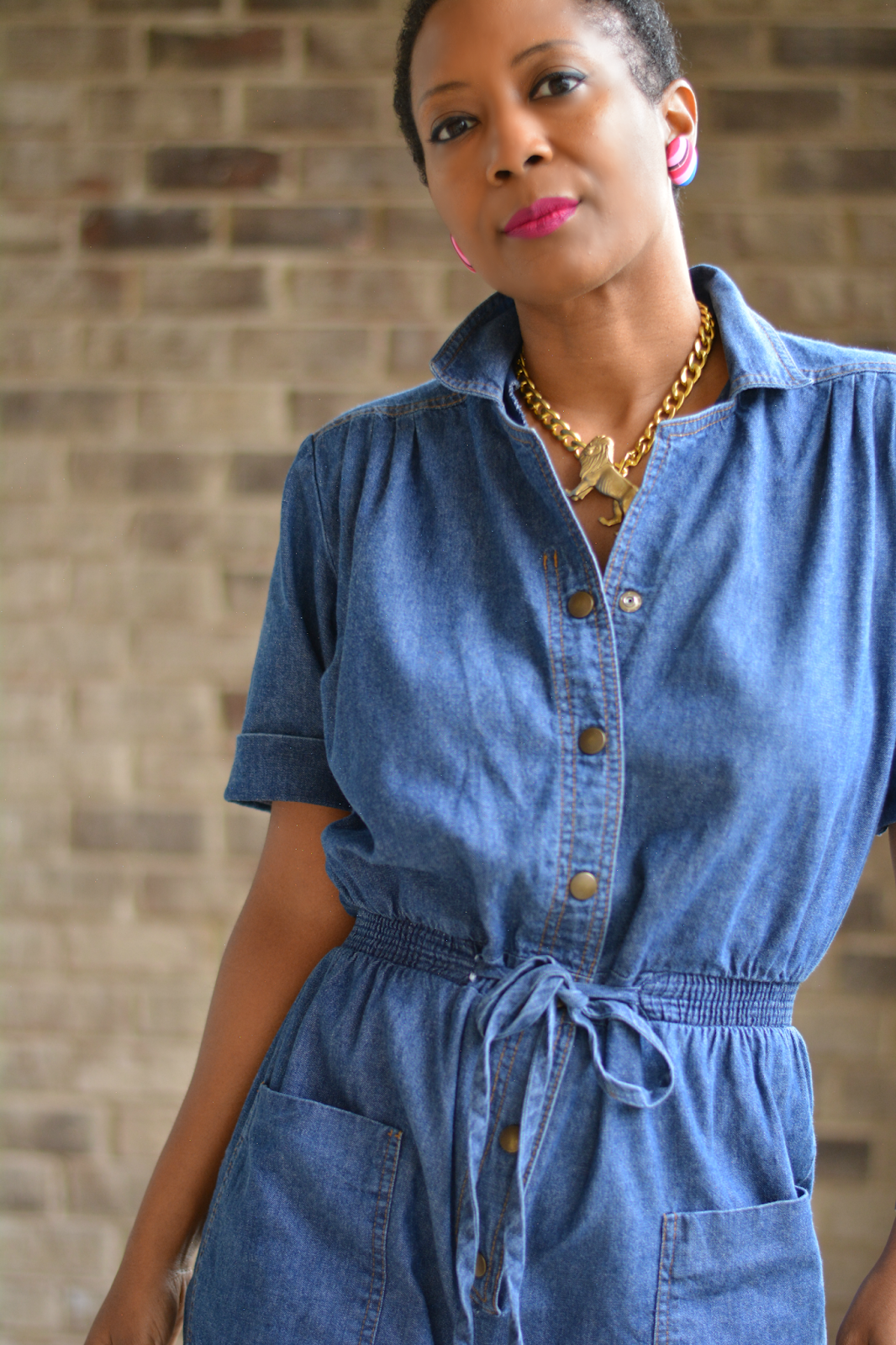 vintage denim jumpsuit