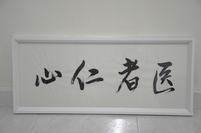 Chinese calligraphy plaque for doctors