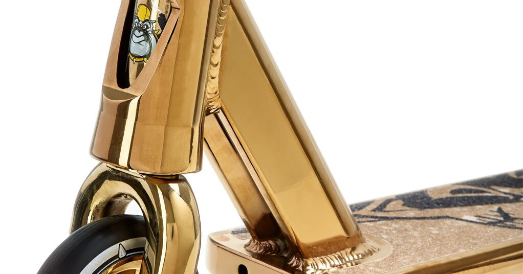 Team Dogz Scooters Pro 4 Chrome Gold Stunt Scooter NOW WITH 2017