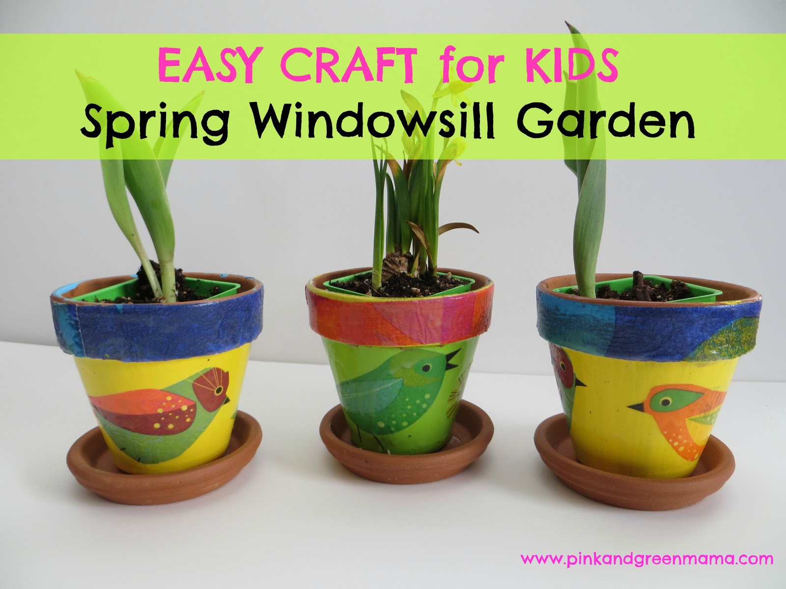 Pink And Green Mama Spring Windowsill Garden For Children With