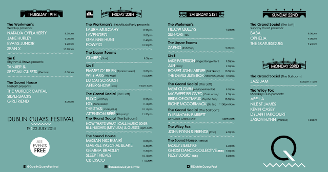Dublin Quay's Festival 2018 Line Up