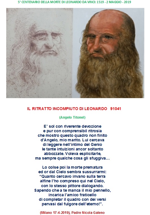 Il Paradiso Non Puo Attendere 2 Maggio 19 500 Anniversario Dalla Morte Di Leonardo Da Vinci Poesie Di Padre Nicola Galeno Ocd