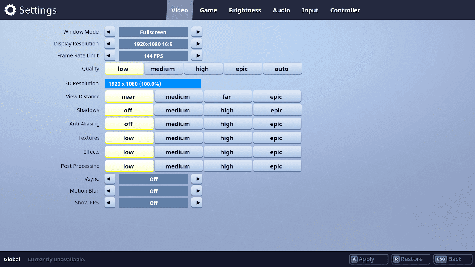 if you have a decent setup these are your recommended settings for maximum fortnite fps - fortnite configuration touche