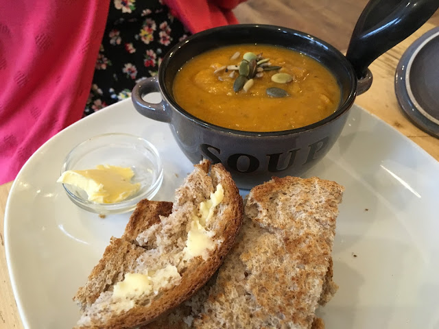 homemade pumpkin soup at the black sheep cafe in bristol