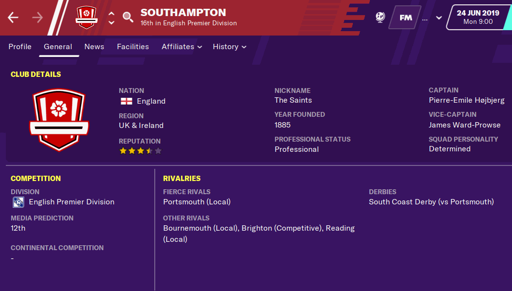 FM20 Team Guide - Southampton