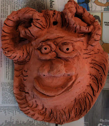 CLAY MASK , from my Saturday children's art classes at Wedgewood Montessori, "Clay Creations,"