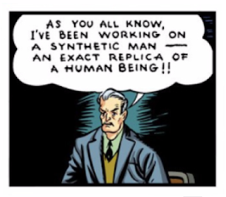 Marvel Comics (1939) #1 Page 1 Panel 3: Scientist Horton brags that he has created a synthetic man.