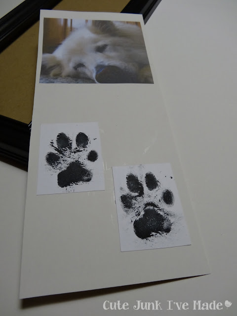 Puppy Print Memorial Frame - photo and pawprints on mat