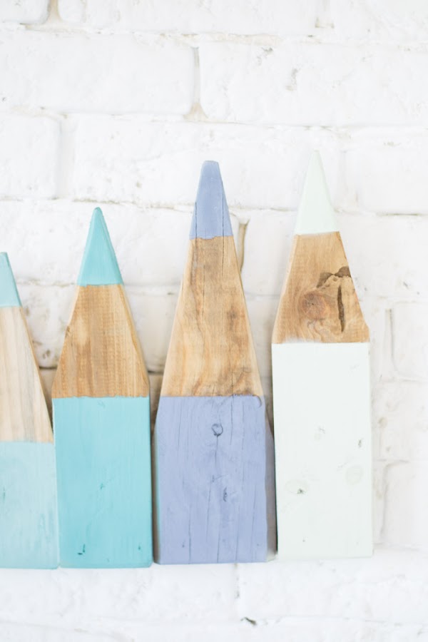 Perchero lápices madera diy