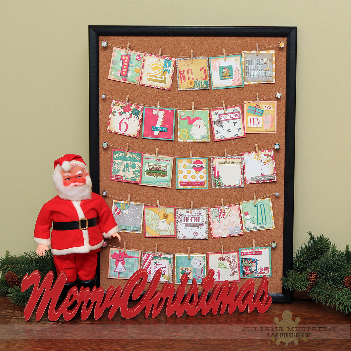 Christmas Countdown Calendar by Juliana Michaels featuring BoBunny Candy Cane Lane Collection