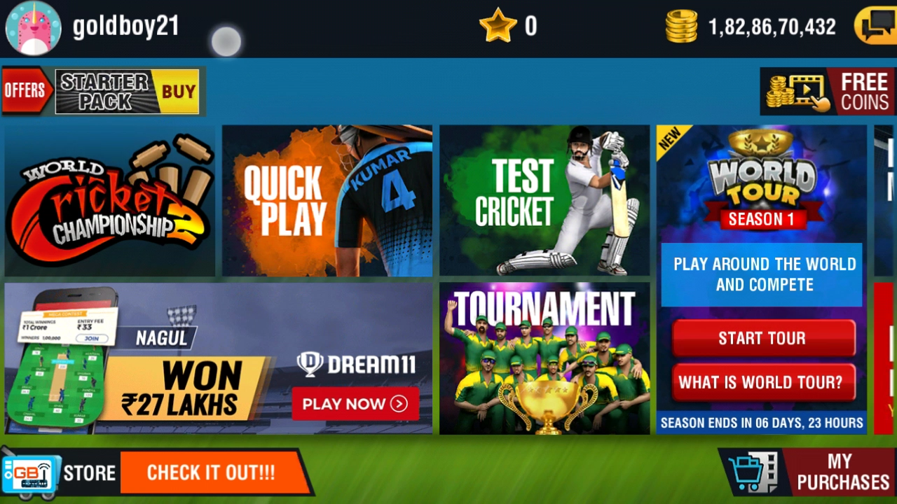 World Cricket Championship 2 Mod Apk ver 2.7  Unlimited Coins