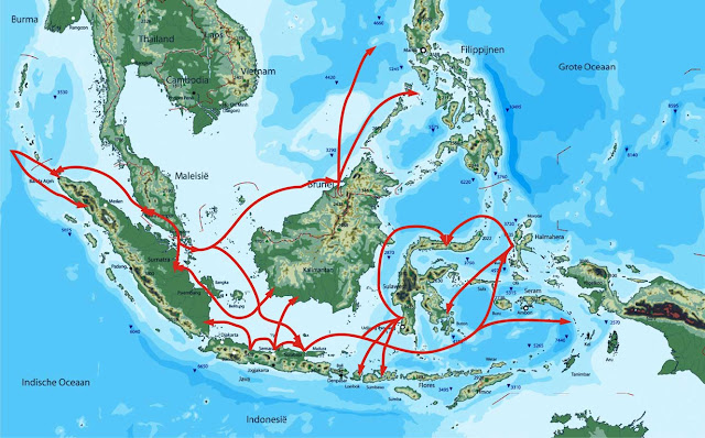 Peta jalur penyebaran Islam di Indonesia