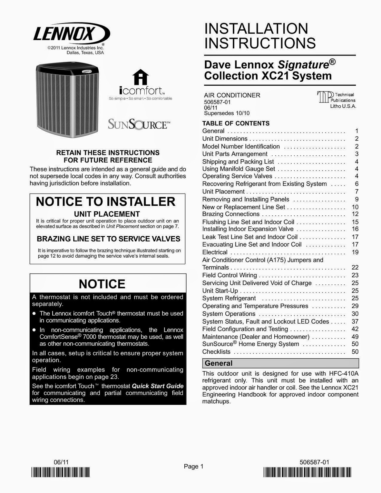 Lennox S30 Installation Manual
