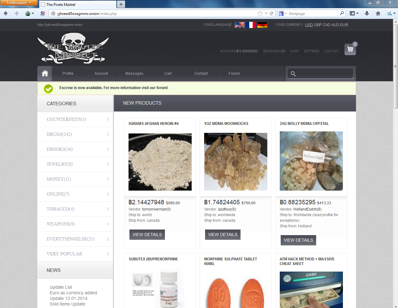 Deep Web Drug Markets